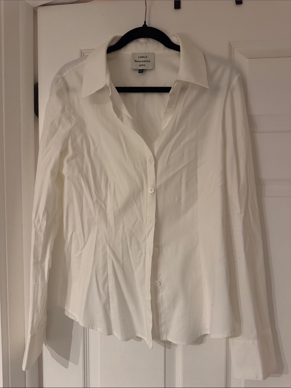 Reformation White Button-Down Blouse